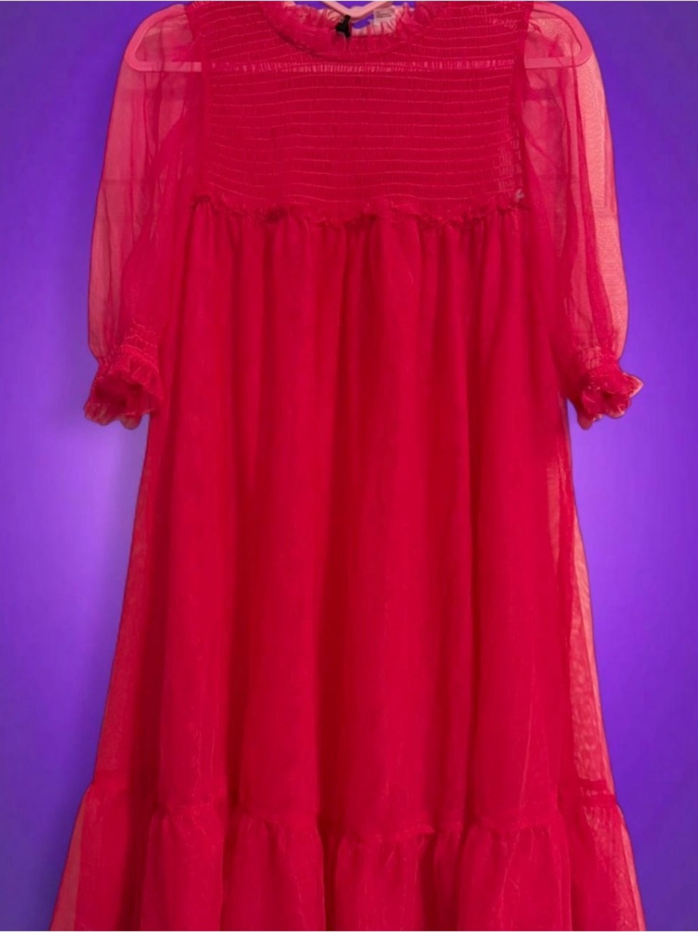 Divided Girls Hot Pink Chiffon Ruffle Dress